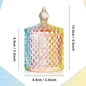 Beautiful Crystal Colorful Jar with lid. BRAND NEW 💎